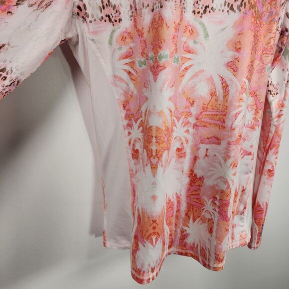 Salt Life Womens Uvapor Shirt Large Multi Palm Tree Print SLX Performance Beach - Picture 8 of 10